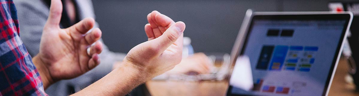 Hands at a keyboard